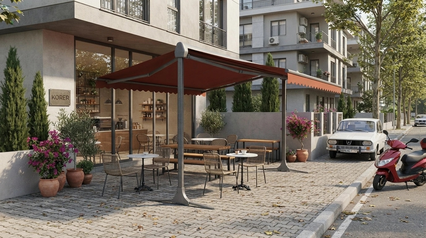 T model tentenin ayak ve taşıyıcı birleşim detayı